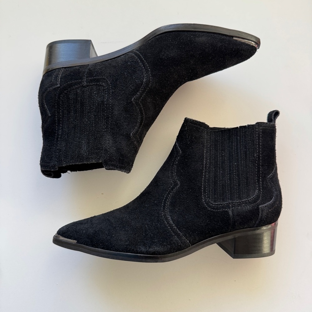 Marc Fisher Western Suede Ankle Boots
